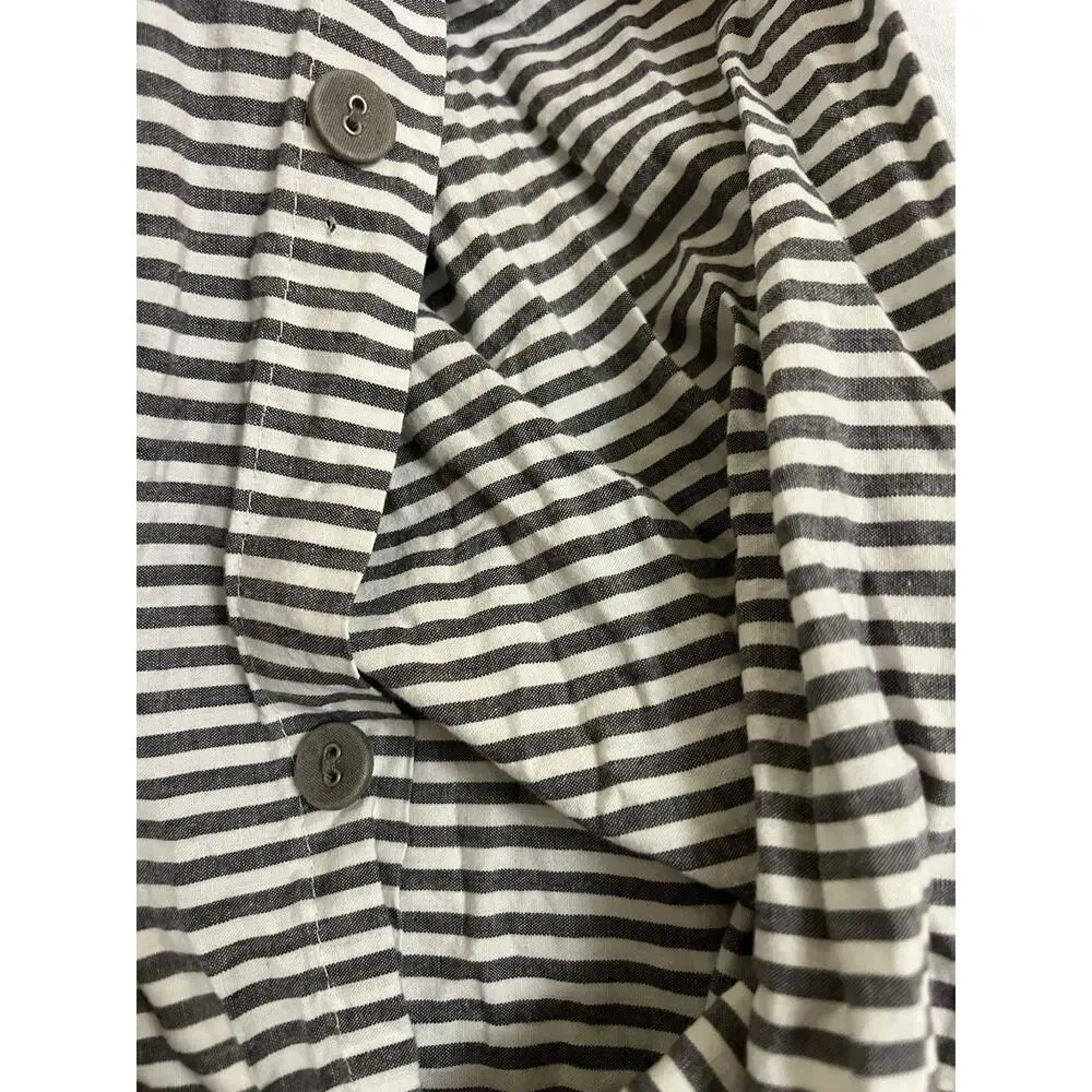 IKEA SOLFIBBLA WHITE/grey STRIPE FULL DUVET Cover Cotton 80x86”